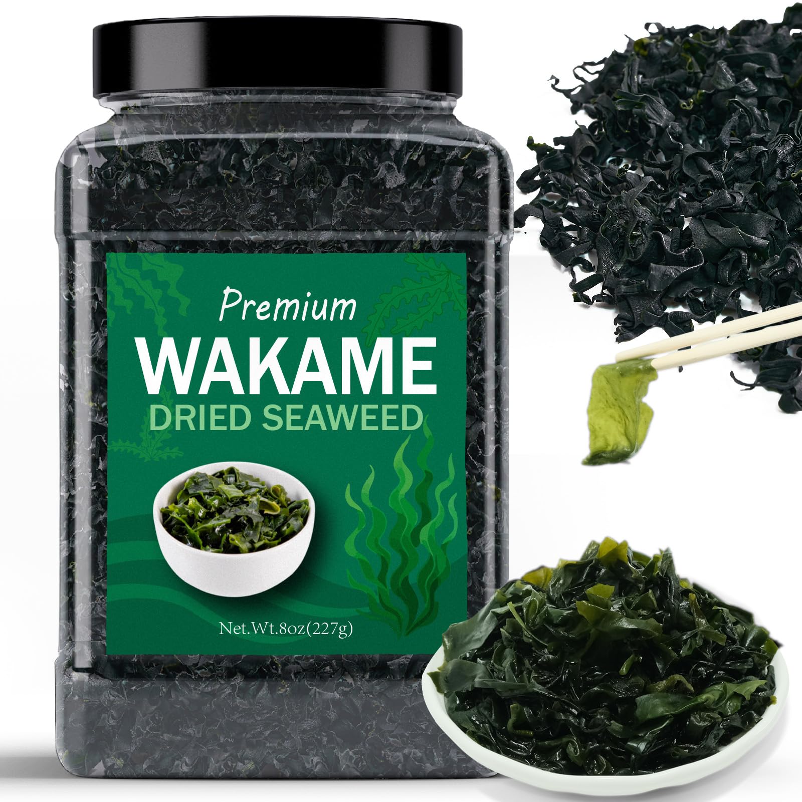 Amazon.com : 8oz Premium Dried Wakame Seaweed - Sea Vegetable for